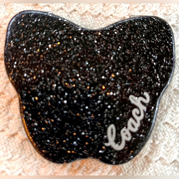 Coach Black Glitter Butterfly Mirror NWOT - Picture 1 of 5